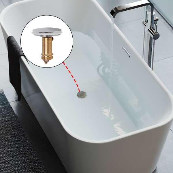 Pop Up Basin Sink Push Button Bathroom Push Drain Stopper Plugs Click Clack Plug Bolt - 38mm - Image 10