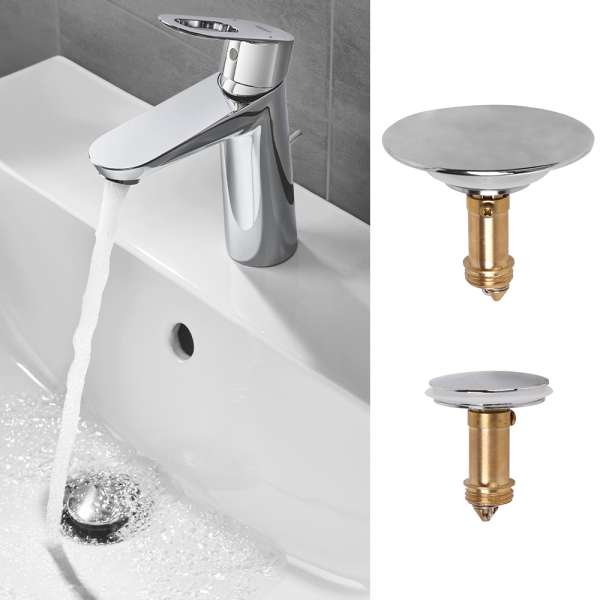 Pop Up Basin Sink Push Button Bathroom Push Drain Stopper Plugs Click Clack Plug Bolt - 38mm - Image 8