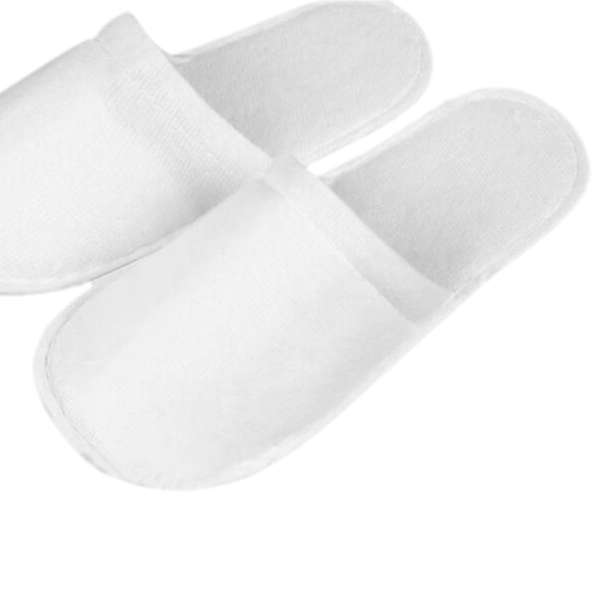 White Hotel Slippers Closed Toe Spa Guest Slippers - Image 3