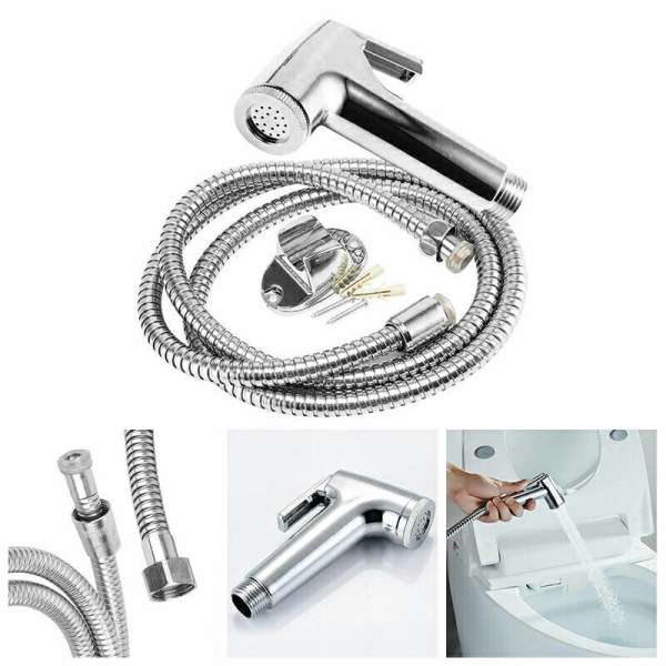 Chrome Muslim Shower Head and Hose Bidet Spray Tap for Toilet Hygienic - Image 2