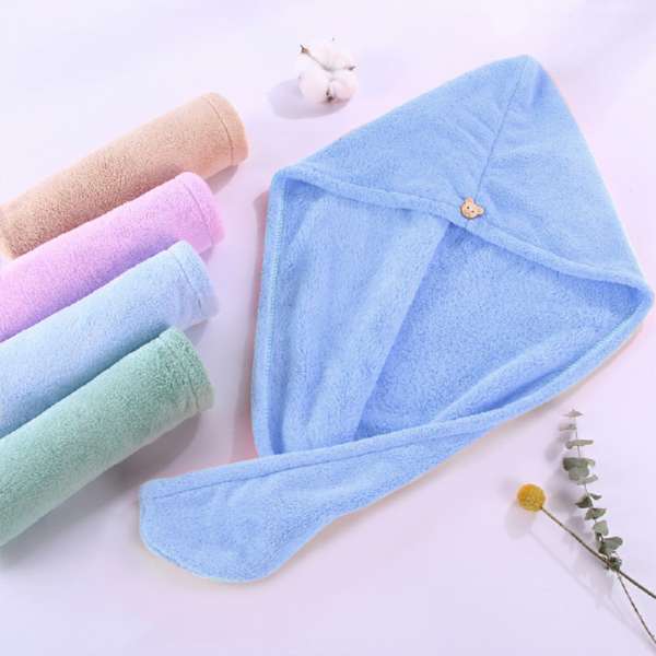 Rapid Drying Towel Dry Hair Cap Coral Fleece Absorbent Shower Cap Quick Drying - Coffee - Image 11