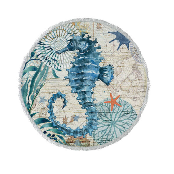 Ocean Turtle Tassel Round Bath Towel Beach Towel Microfibre Travel Compressed Shower Bathroom Towels Bath Towels for Adults - Image 5