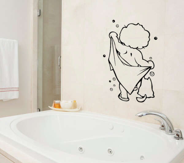 Baby shower carved bathroom bathroom wall sticker - Image 3
