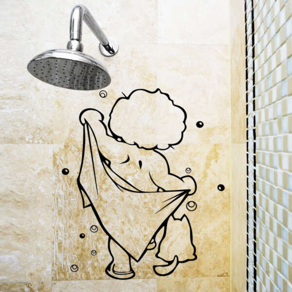 Baby shower carved bathroom bathroom wall sticker - Image 2