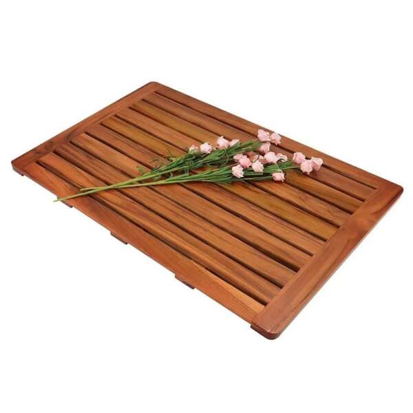Household Solid Wood Bathroom Waterproof Non-slip Shower Mat Bathroom Bathtub Pedal - Image 2