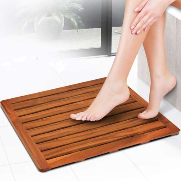 Household Solid Wood Bathroom Waterproof Non-slip Shower Mat Bathroom Bathtub Pedal
