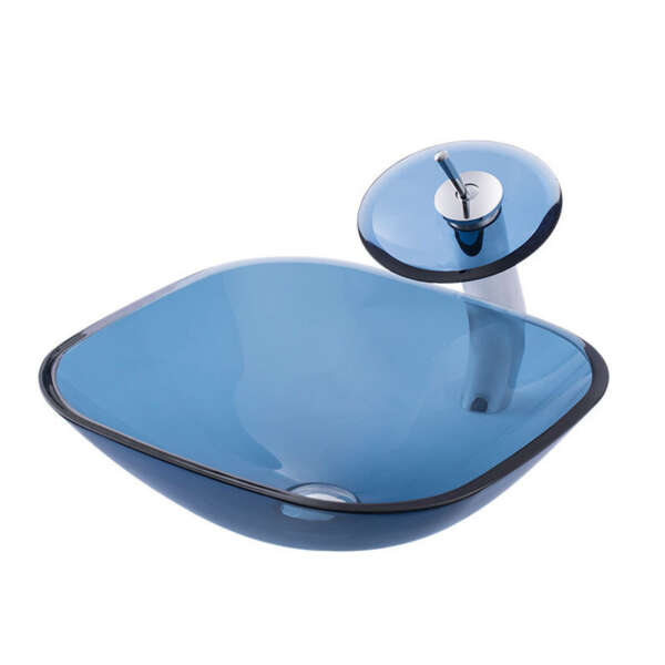 Tempered Glass Bathroom Round Wash Basin - Image 4