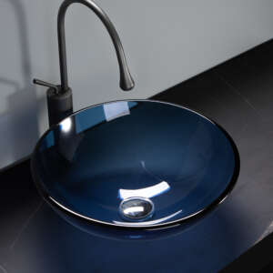 Tempered Glass Bathroom Round Wash Basin
