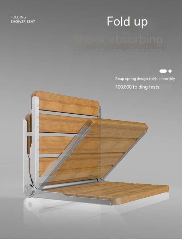 Bathroom Wall-mounted Folding Bath Stool - Image 7