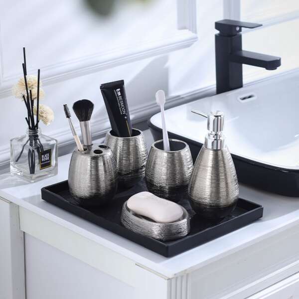 Handmade Retro Brushed Ceramic Bathroom Five-piece Bathroom Toilet Set - Image 8