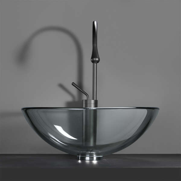 Tempered Glass Bathroom Round Wash Basin - Image 2