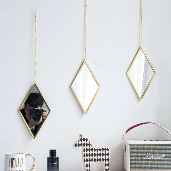 Brass Hexagonal Cosmetic Bathroom Mirror - Image 6