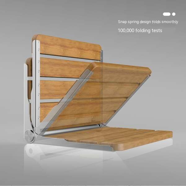 Bathroom Wall-mounted Folding Bath Stool - Image 10