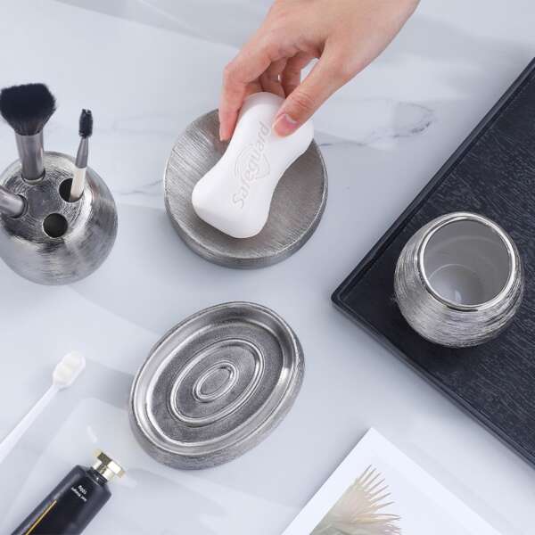 Handmade Retro Brushed Ceramic Bathroom Five-piece Bathroom Toilet Set - Image 4