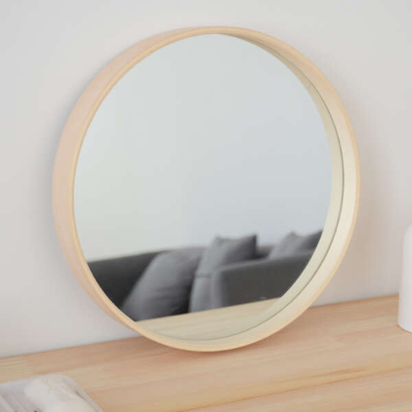 Solid Wood Bathroom Log Wall Hanging Bedroom Bathroom Mirror - Image 6