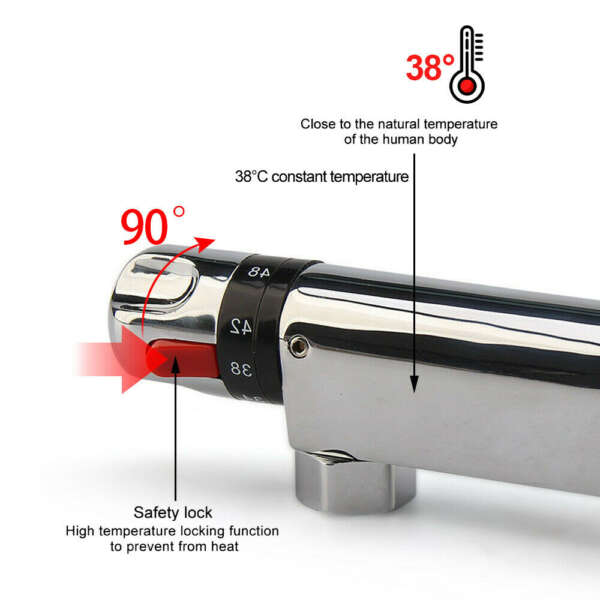 Copper Temperature Thermostatic Rain Shower Thermostatic Faucet  Control Faucet - Image 4