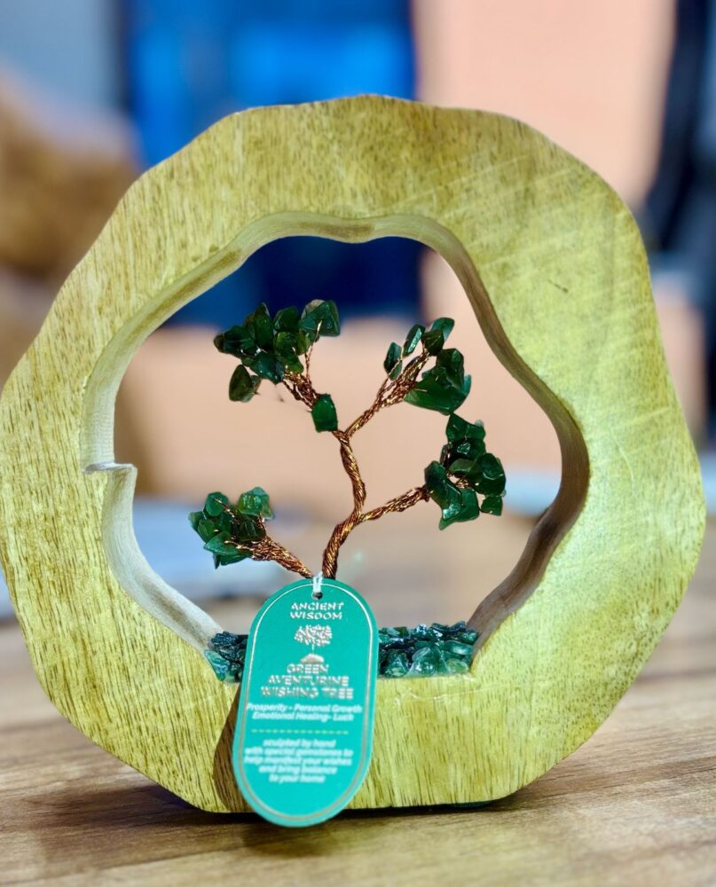Gemstone Tree Garden - Mango Wood Ring - Green Aventurine - 60 chipstones