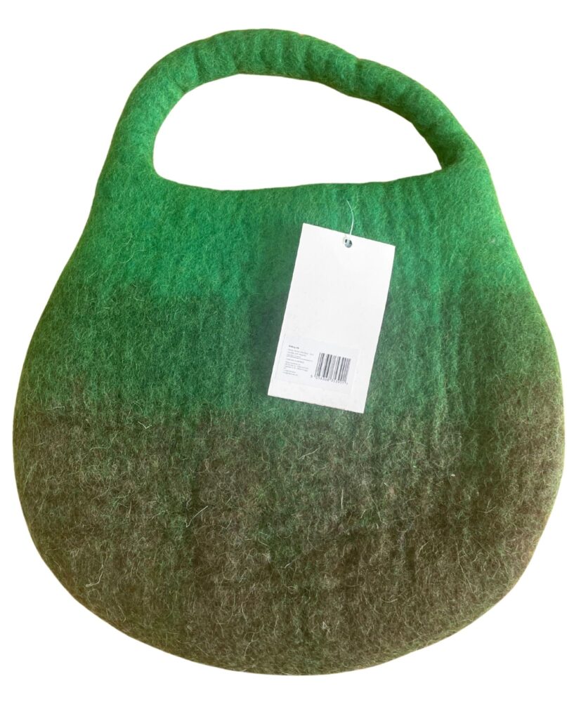 Water Felted Bee Bag - One Handle with Magnet - Garden Greens