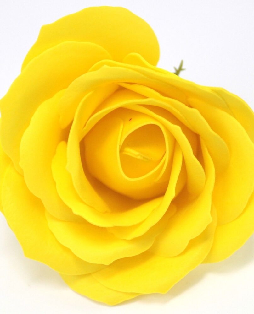 Craft Soap Flowers - Lrg Rose - Yellow