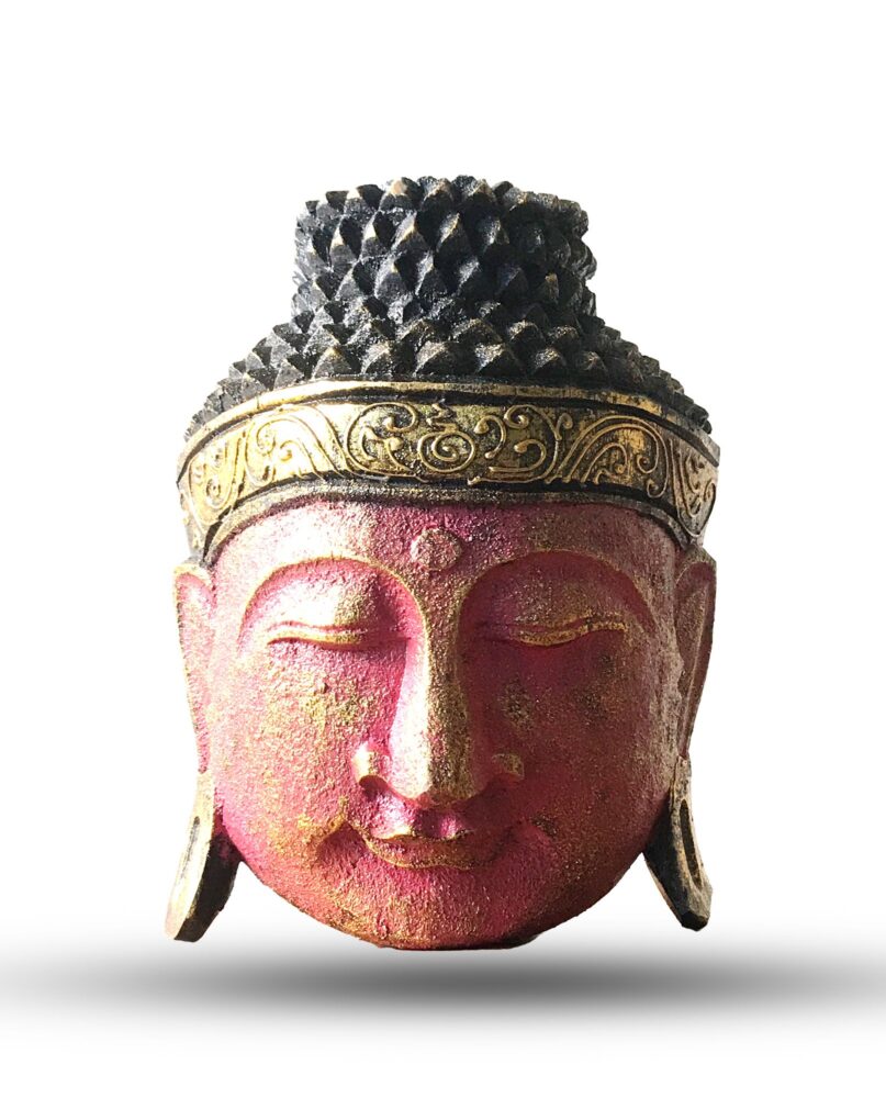 Home Decoration Buddha Head - 25cm - Red Shine Finish