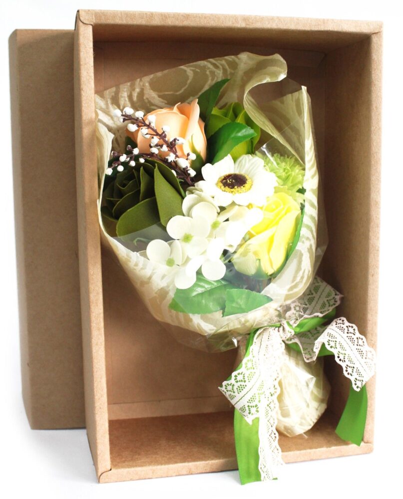 Boxed Hand Soap Flower Bouquet - Greens
