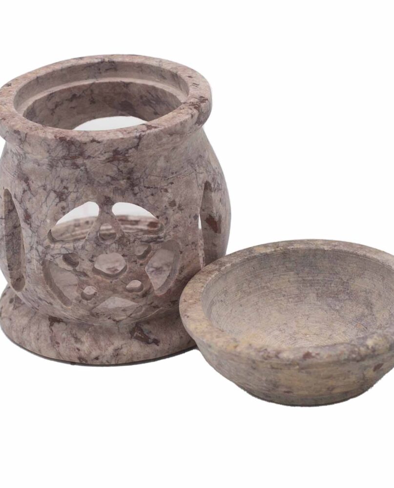 Small Soapstone Oil Burner 8cm - Three Moon Pentagon
