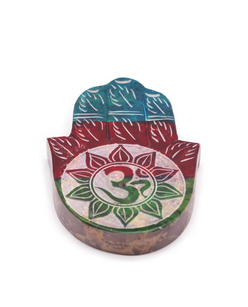 Soapstone Hamsa Incense Holder - OM