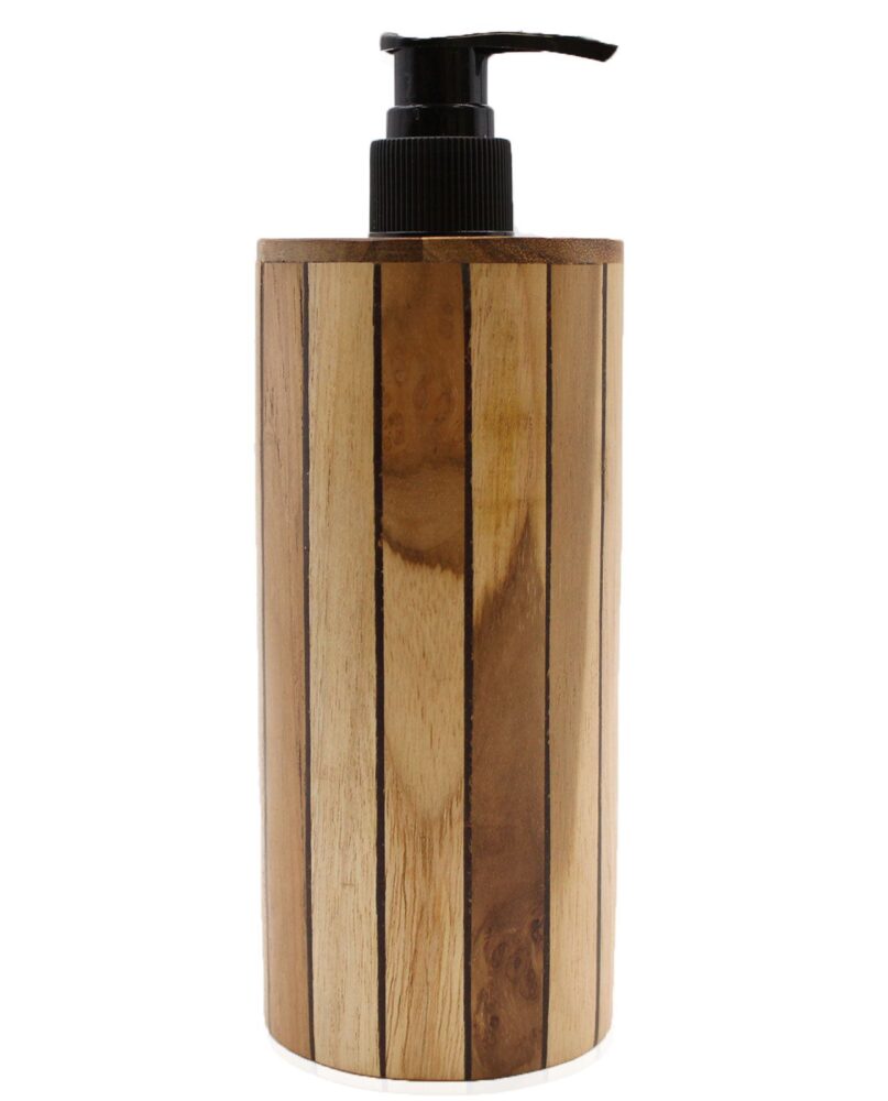 Natural Teakwood Soap Dispenser - Round