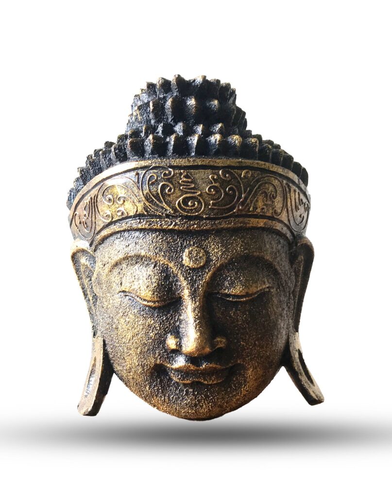 Home Decoration Buddha Head - 25cm - Gold Shine Finish
