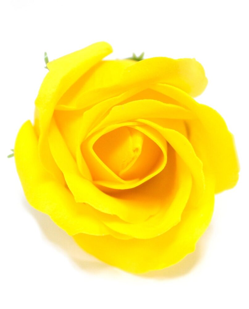 Craft Soap Flowers - Med Rose - Yellow