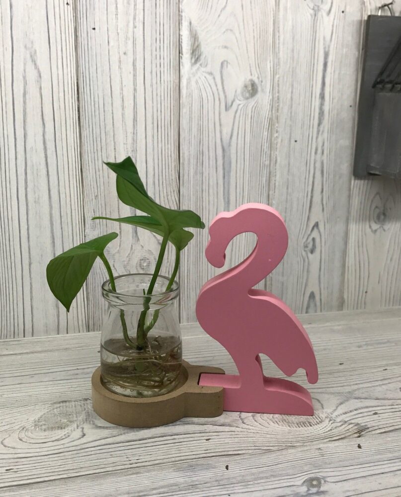 Hydroponic Home Décor - Pink Flamingo Pot