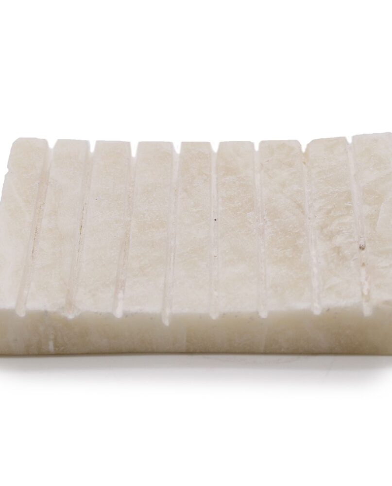 White Onxy Ridged Soap Dish
