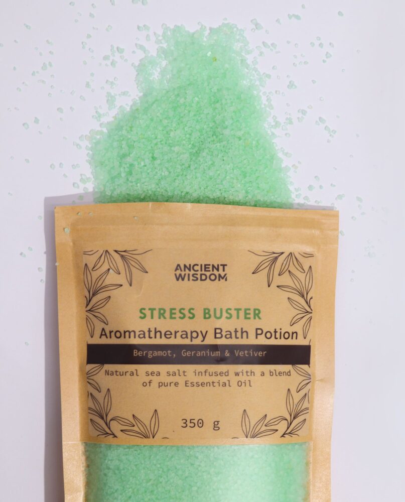 Aromatherapy Bath Potion in Kraft Bag 350g - Stress Buster