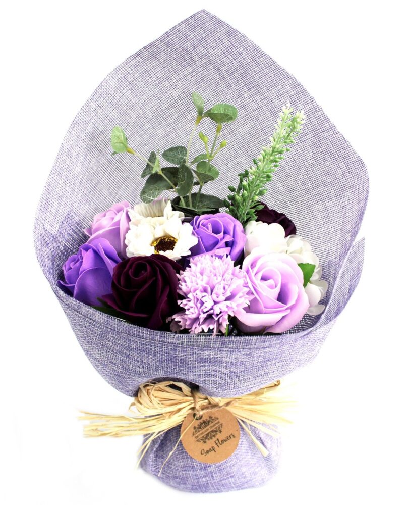 Standing Soap Flower Bouquet - Purple