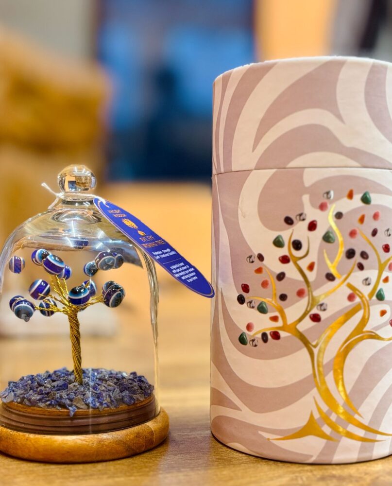 Gemstone Dome Garden - Evil Eye on Lapis - 20 beads