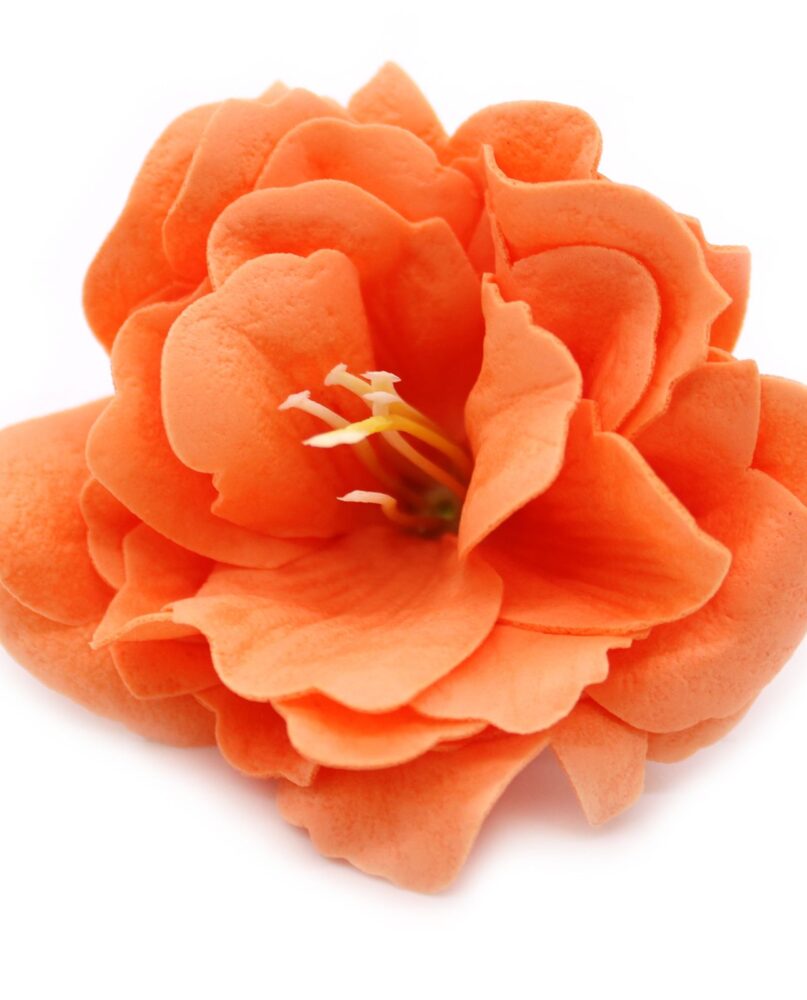 Craft Soap Flower - Small Peony - Orange
