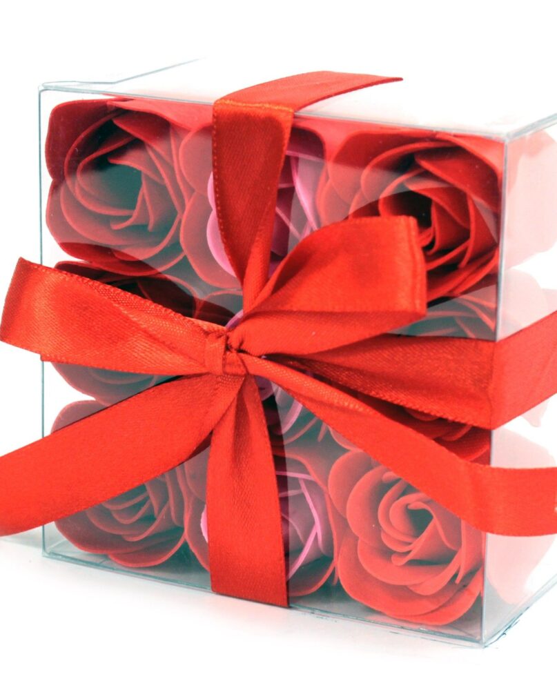 Set of 9 Soap Flowers - Red Roses