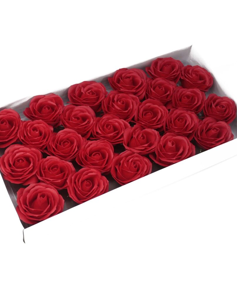 Craft Soap Flowers - Lrg Rose - Red