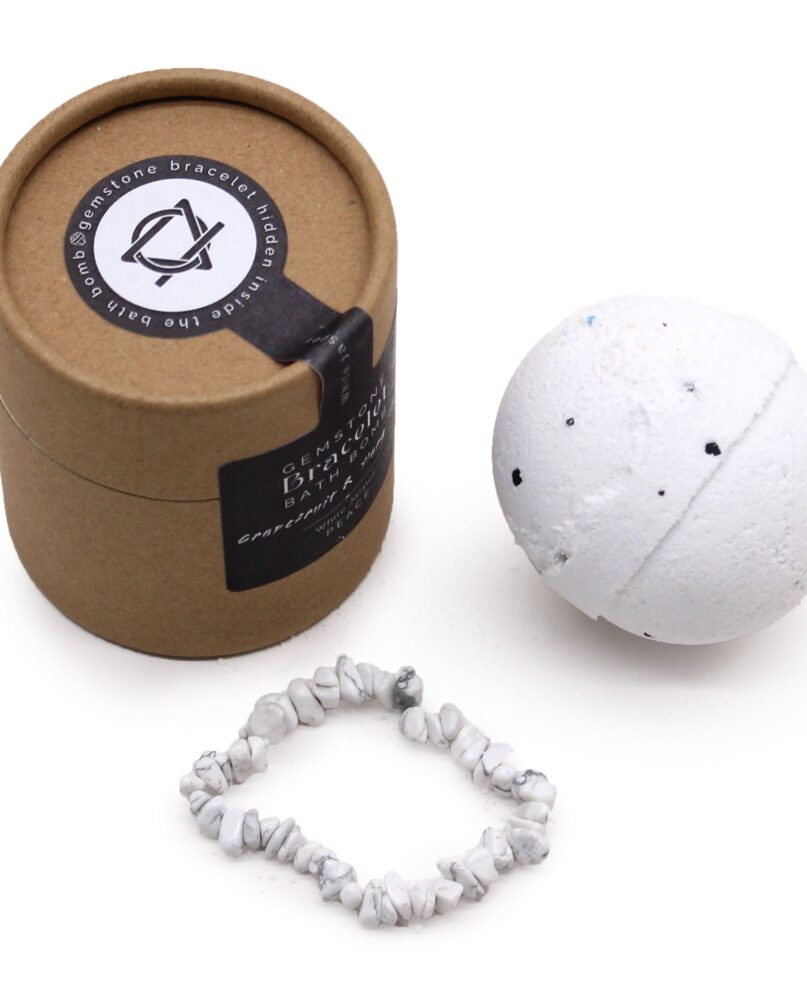 White Jasper Gem Bracelet Bath Bomb