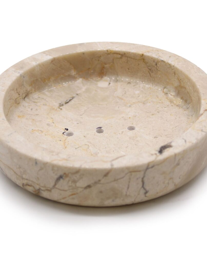 Round Honey Marble Flat Soap Dish