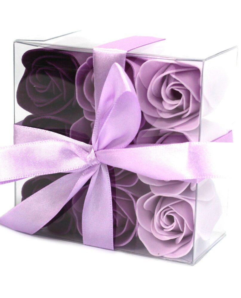 Set of 9 Soap Flower - Lavender Roses
