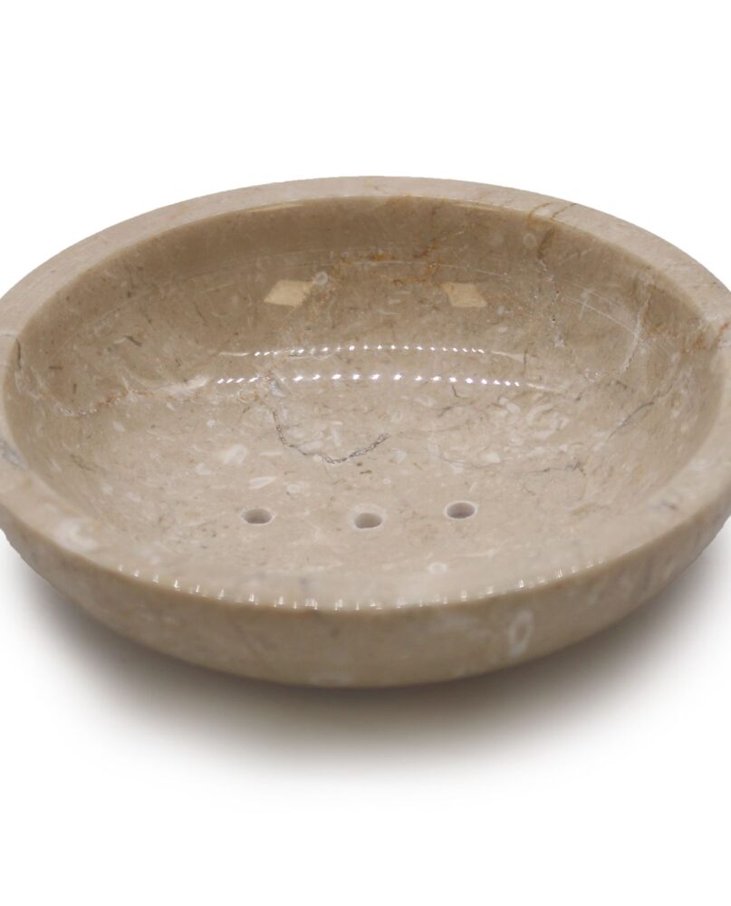 Round Honey Marble Rounded Soap Dish
