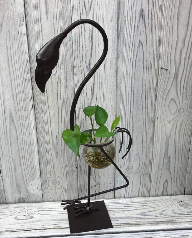 Hydroponic Home Décor - Tall Flamingo One Pot Stand
