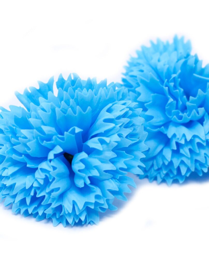 Craft Soap Flowers - Carnations - Sky Blue