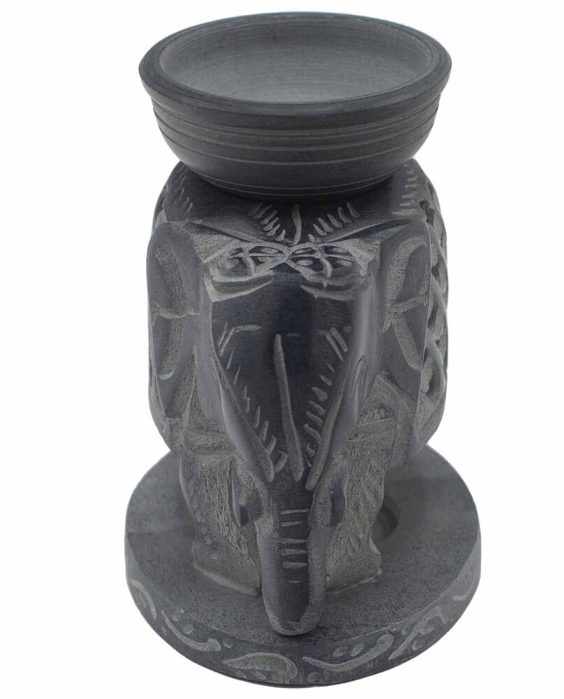 Soapstone Oil Burner 10.5cm - Standing Elephant