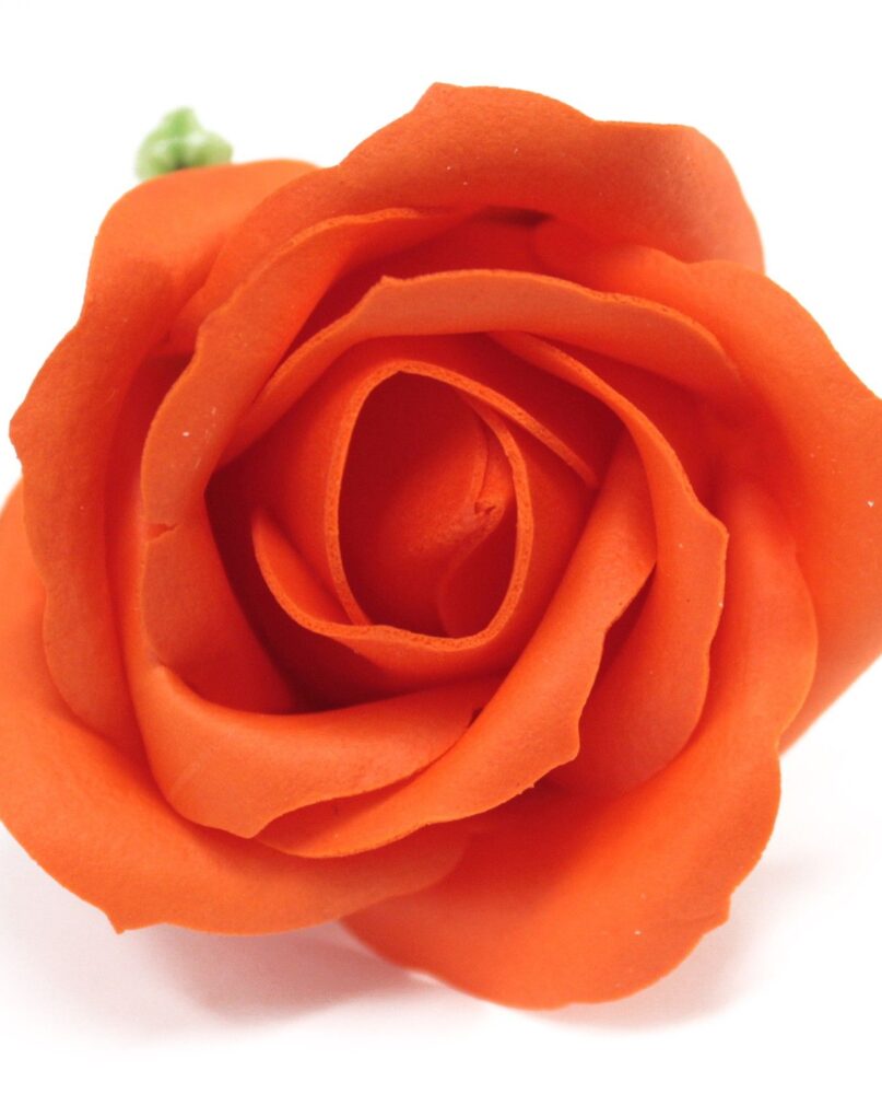 Craft Soap Flowers - Med Rose - Sunset Orange
