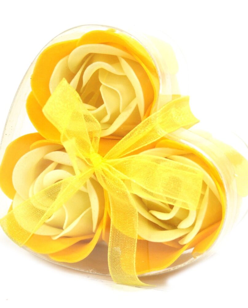 Set of 3 Soap Flower Heart Box - Spring Roses