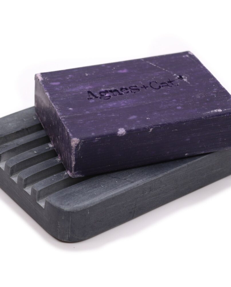 Grey Soapstone Soap Dish 12x8.5cm - Heavey Ridges