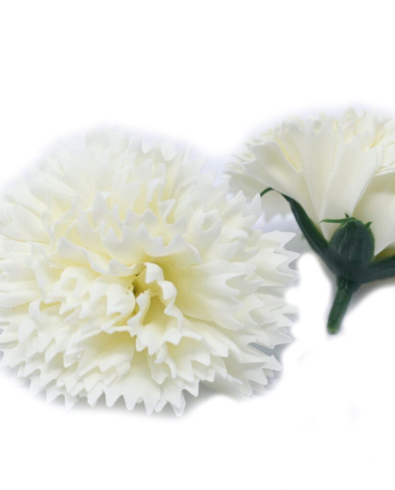 Craft Soap Flowers - Carnations - Cream