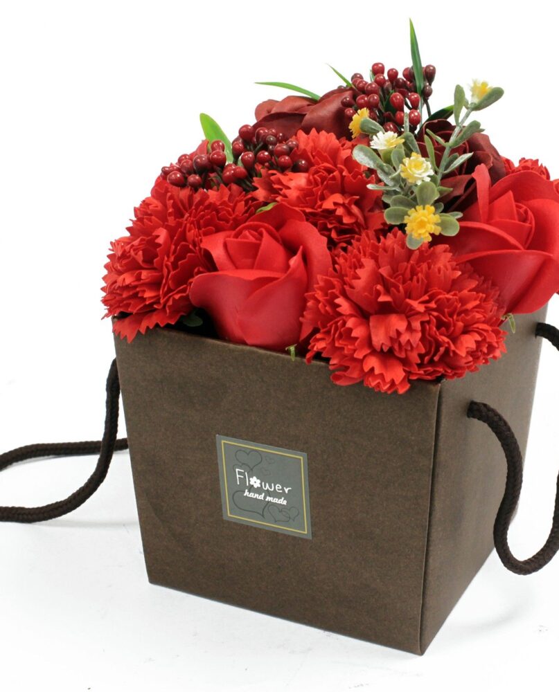 Soap Flower Bouquet - Red Rose & Carnation